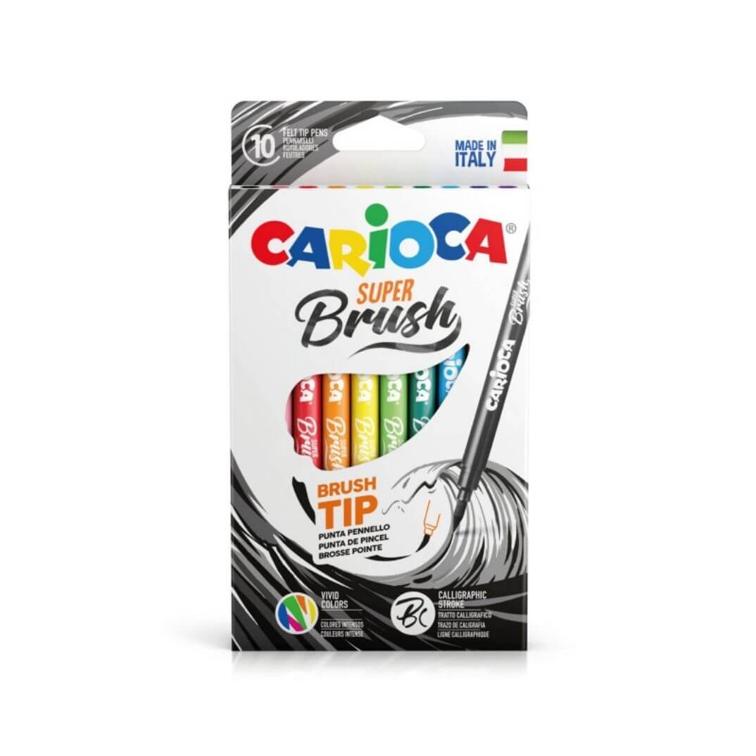 Caixa 10 rotuladors Carioca Super Brush