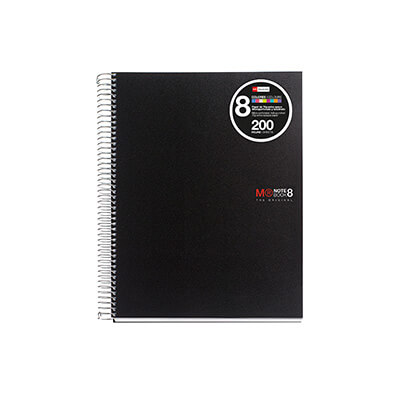 Cuaderno Notebook 8 A5 horizontal negro 200 hojas