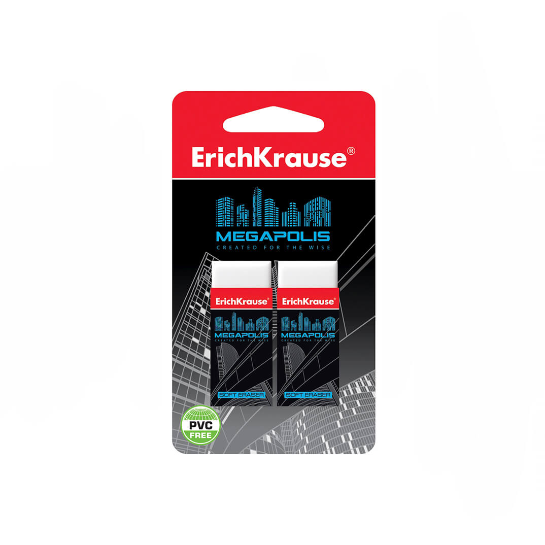 Goma d’esborrar Megapolis amb protector (pack 2)
