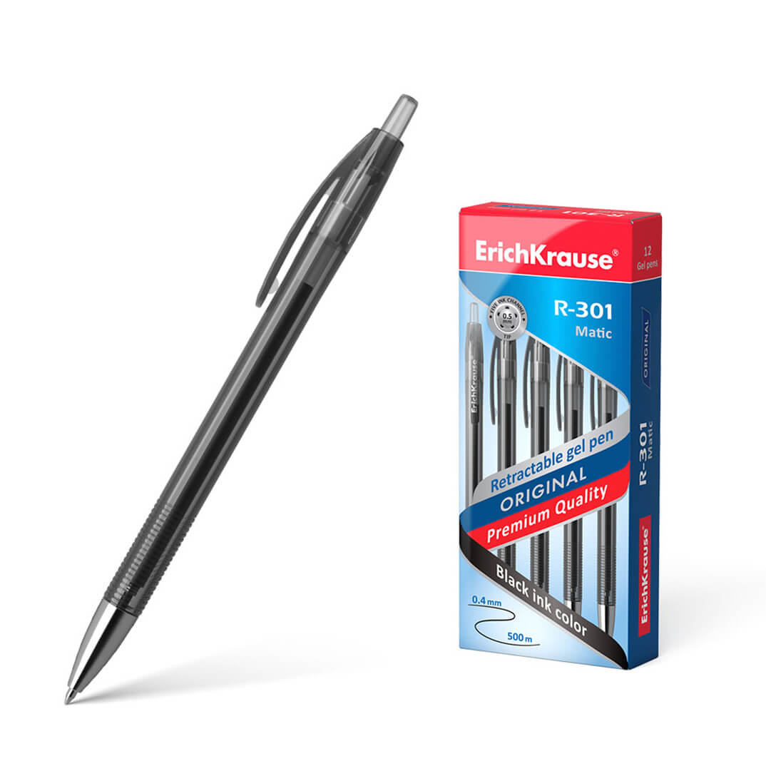 Bolígraf retràctil R-301 gel Matic 0.4 negre