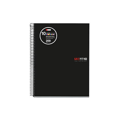 Quadern Notebook 10 A4 C5 negre 200 fulls