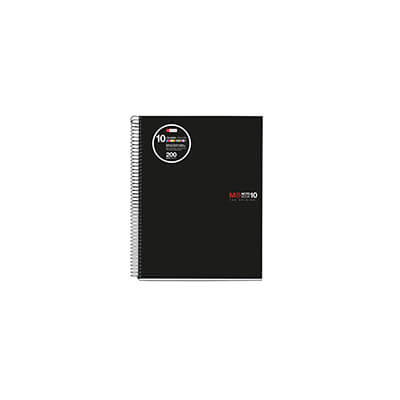Quadern Notebook 10 A5 C5 negre 200 fulls