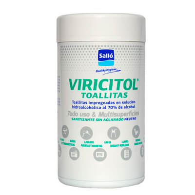 Bote de 80 toallitas Viricitol hidroalcohólicas