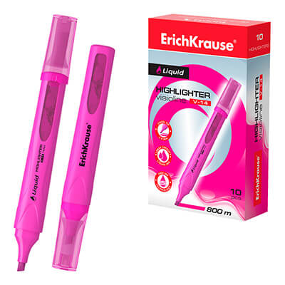 Retolador fluorescent ErichKrause V-14 rosa