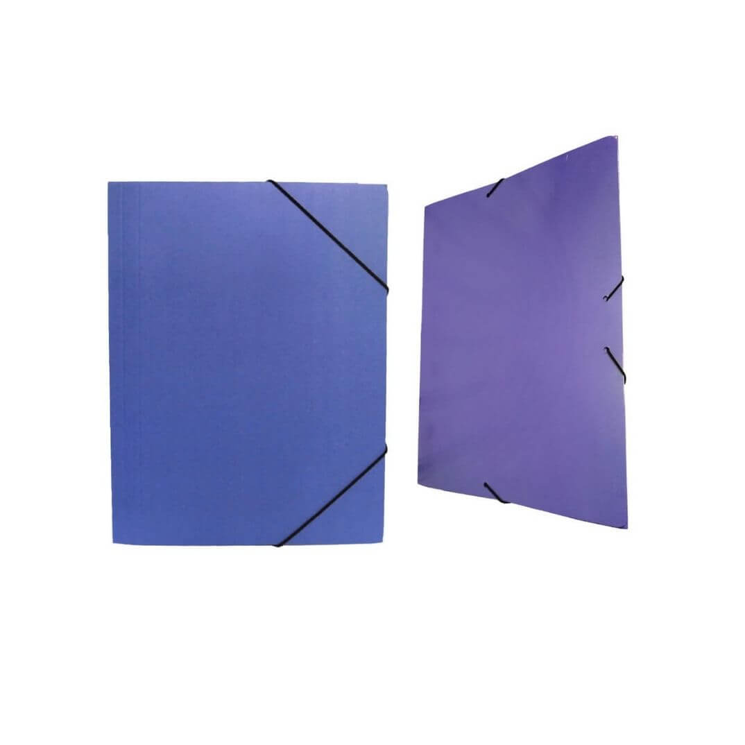Carpeta cuir blava goma + bossa Karman