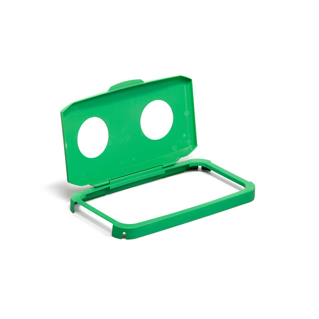 Tapa verde dos aperturas contenedor Durabin 60