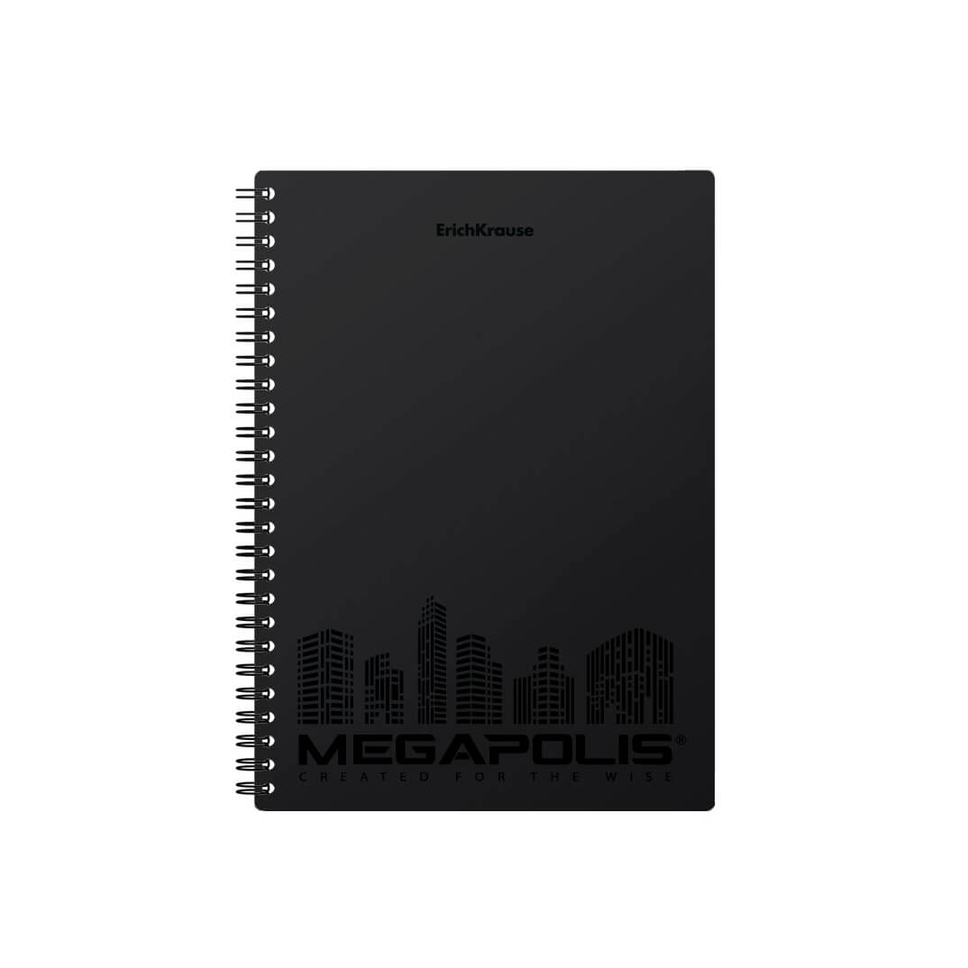 Quadern espiral A5 Megapolis negre 80 fulls