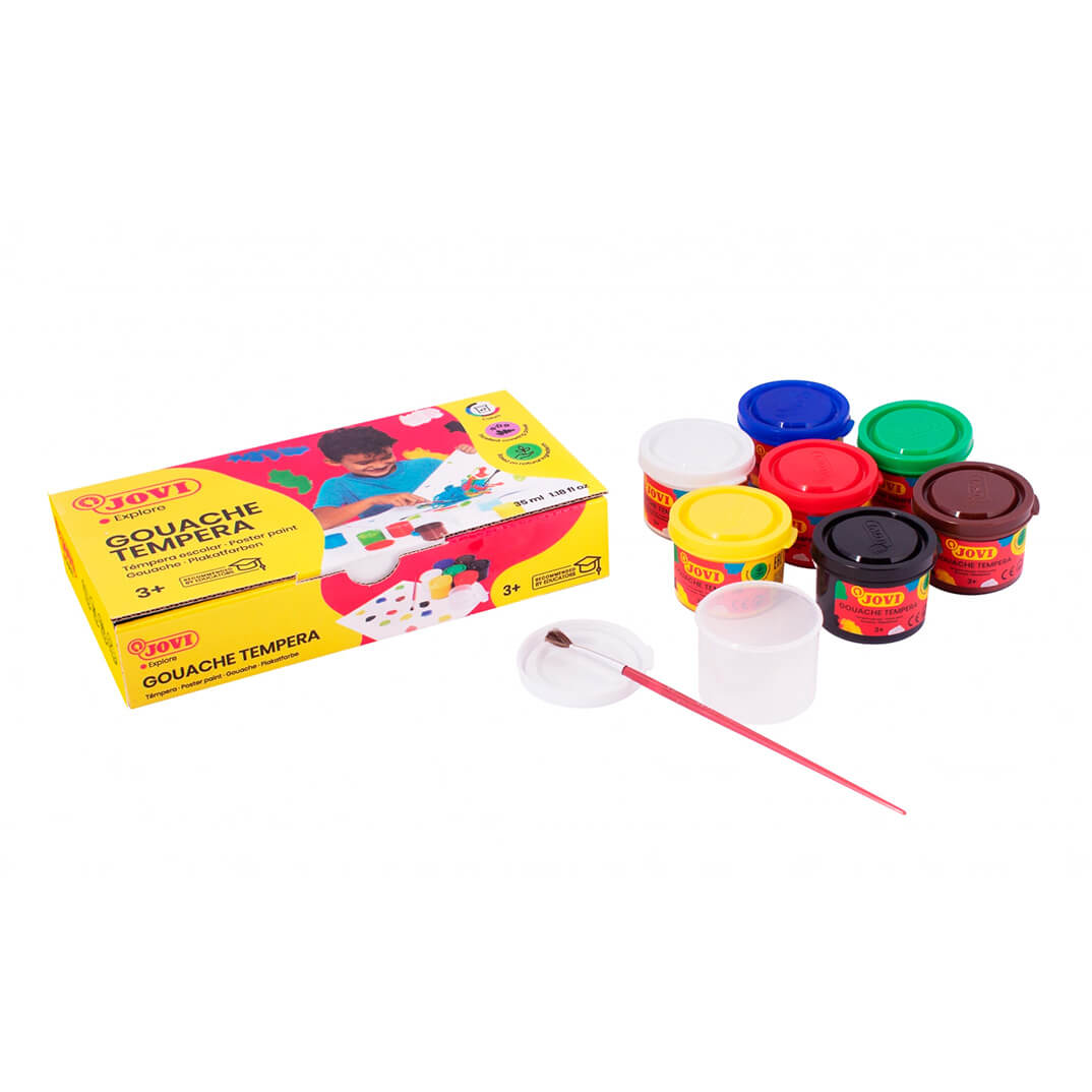 Tempera Jovi estoig 7 pots de 35 ml + pinzell