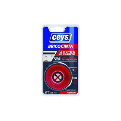 Cinta adhesiva doble cara Ceys 19mm x 1,5m transp.
