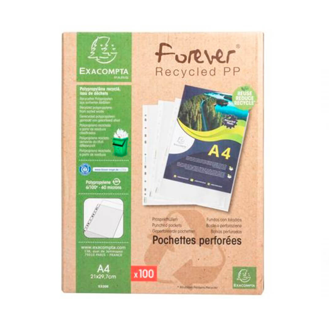 Caixa 100 Fundes multitrepant A4 PP 60 micres tran