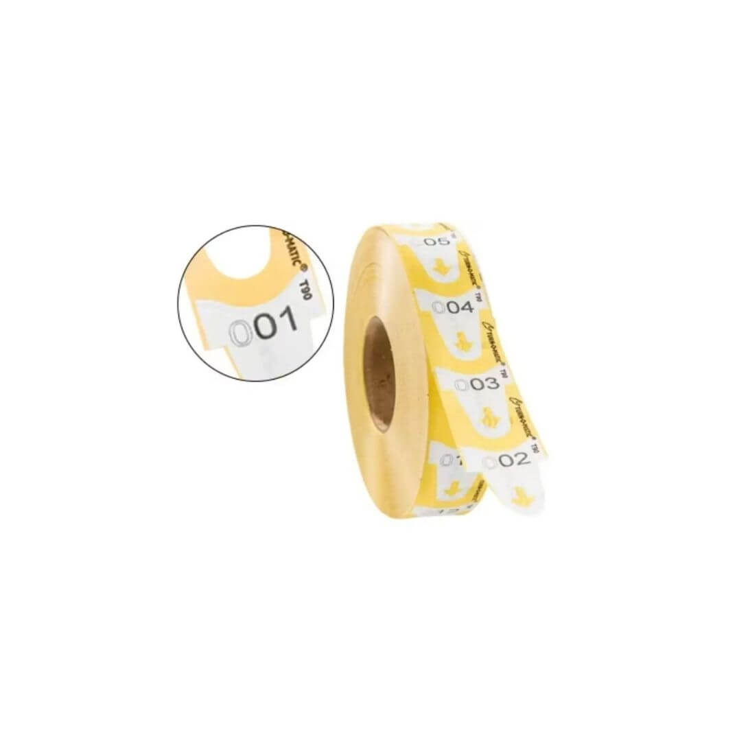 Rotlle 2000 uts tiquet gestor de cues color groc