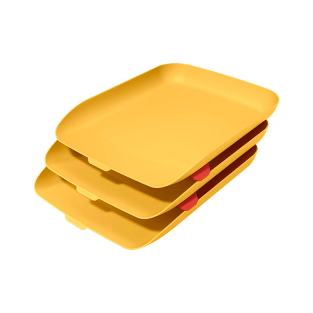 Set 3 bandejas de sobremesa Leitz Cosy amarillo