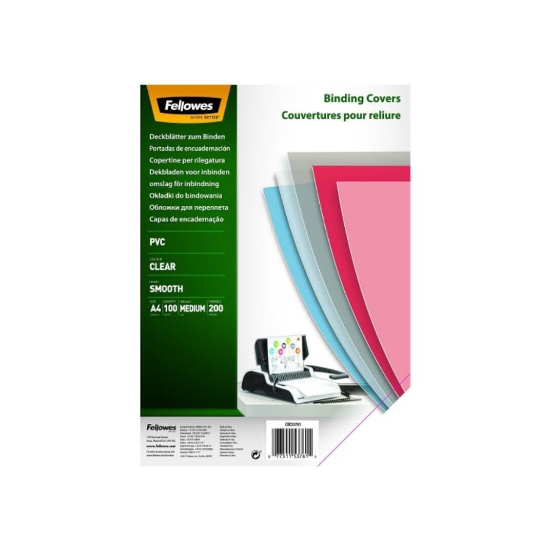 Pack 100 portades Pvc A4 transparent 200 micres
