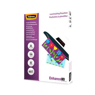 Pack 100 Fundas Plastificar Mate 80 micras A4