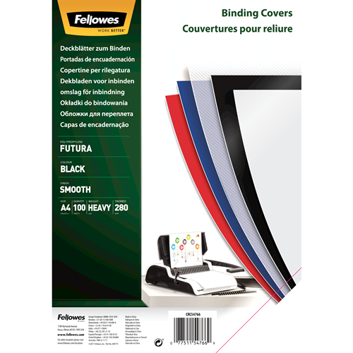 Pack 100 portadas PP 300 negro A4 280 micras