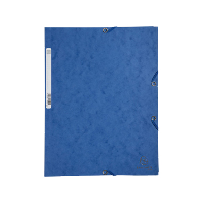 Carpeta con gomas y 3 solapas cartulina azul