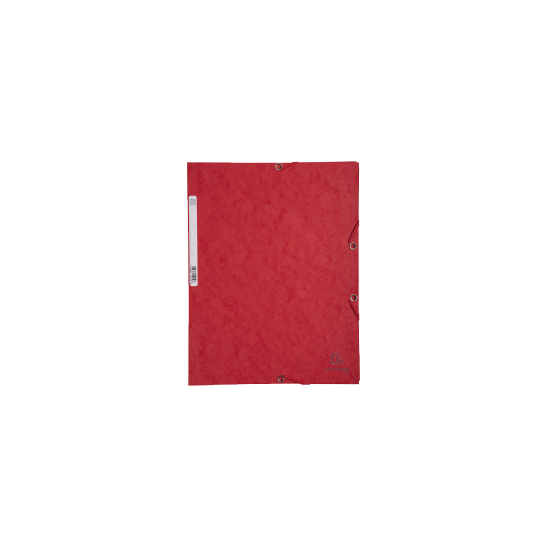 Carpeta amb gomes i 3 solapes cartolina vermella