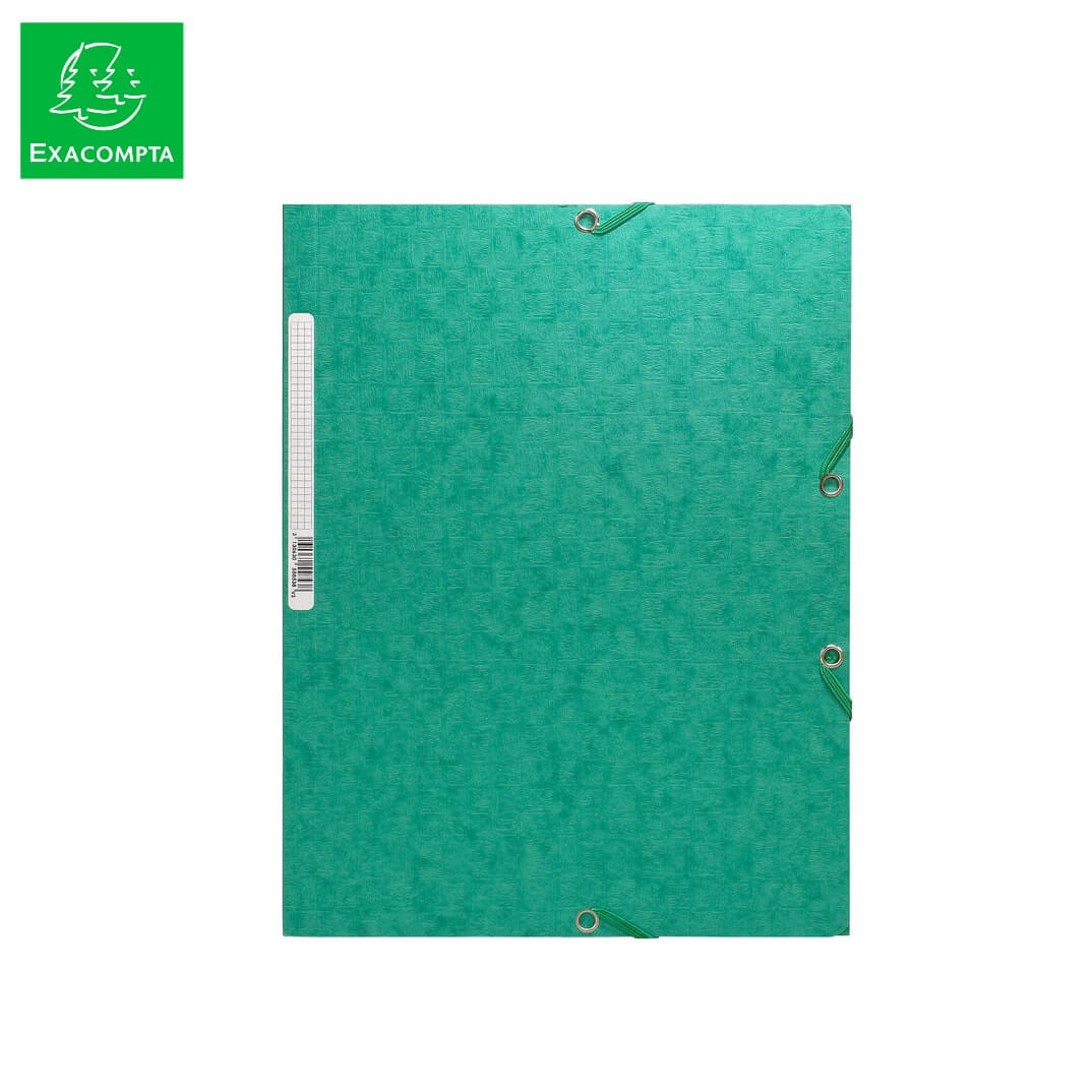 Carpeta amb gomes llustrada gofrada verda 24x32cm