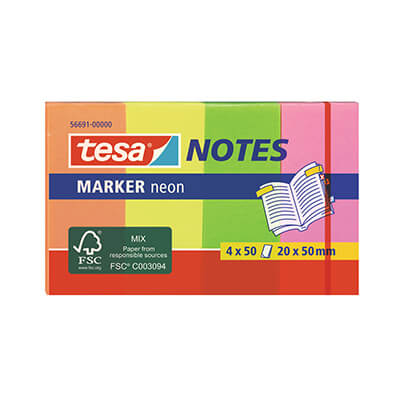 Bloc banderitas papel Tesa notas 20x50 4 colores