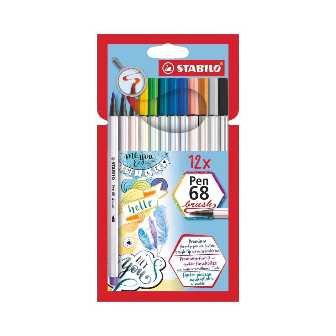 Caja de 12 lápices Stabilo pen 68 brush