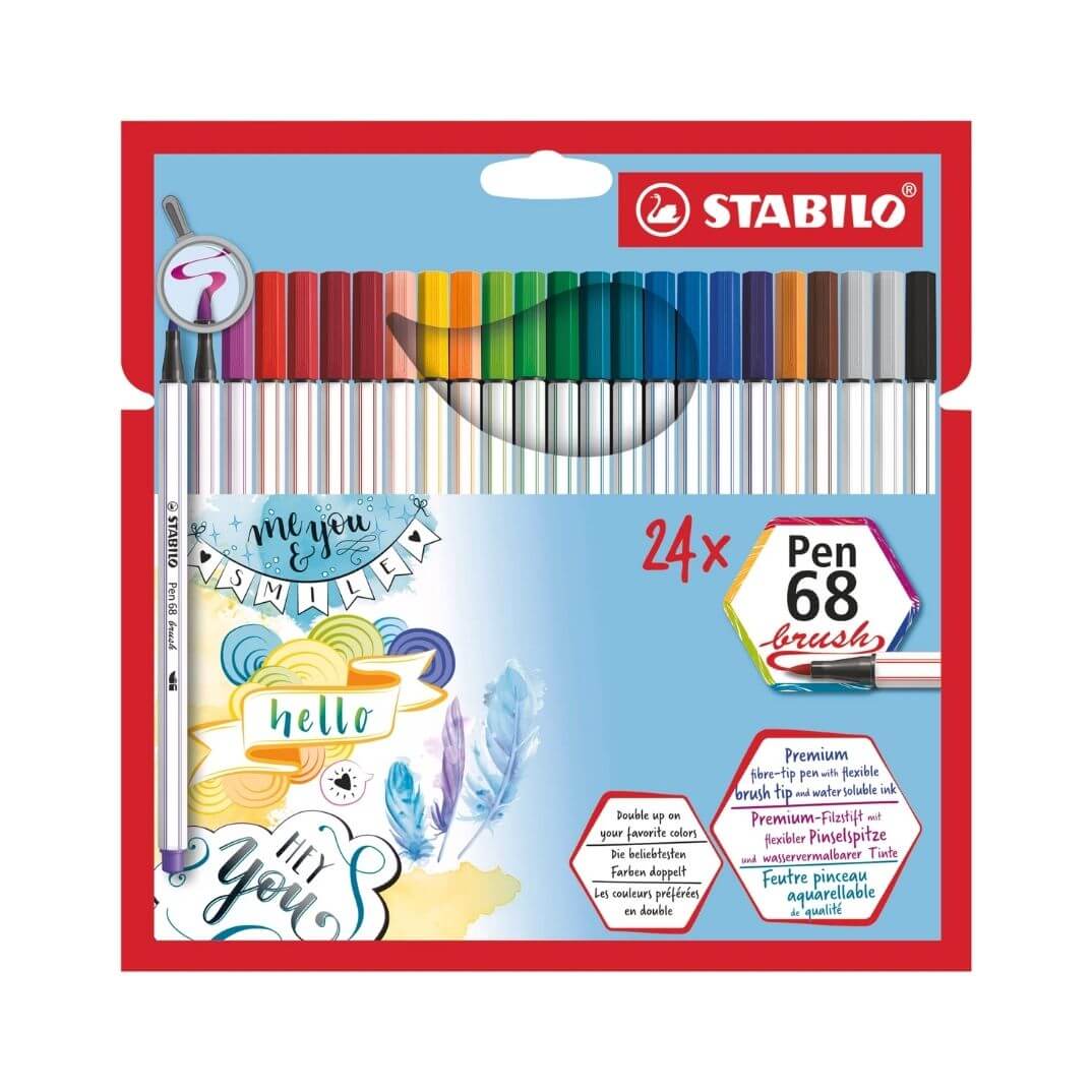 Caixa de 24 llapis Stabilo pen 68 brush