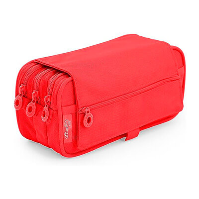 Estuche portatodo triple OfficeBox rojo