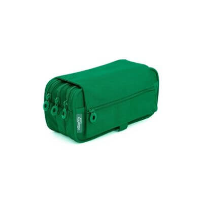 Estuche portatodo triple OfficeBox verde oscuro