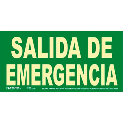 Senyal PVC "Salida de Emergencia" Homologada