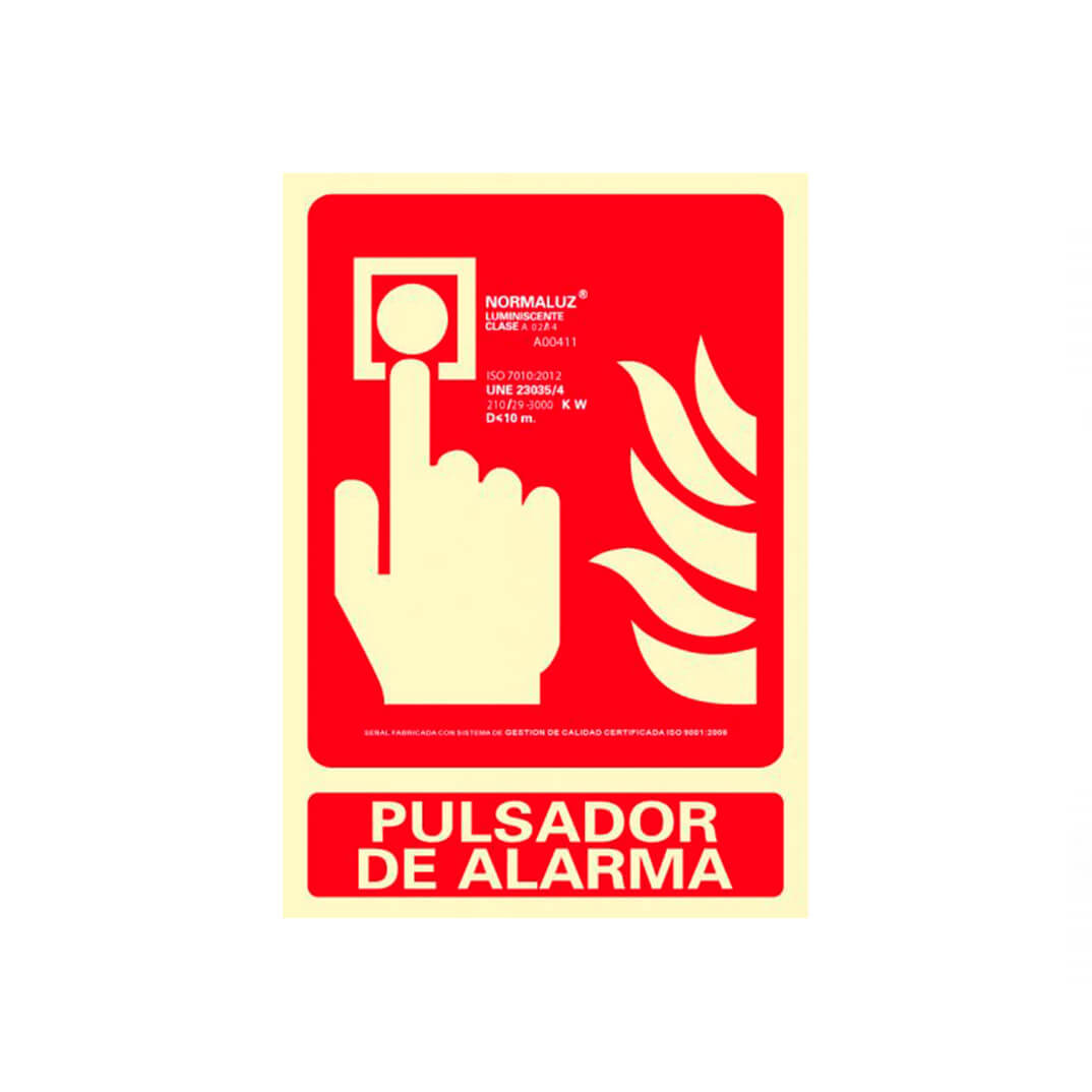 Senyal PVC A4 "Pulsador de Alarma"