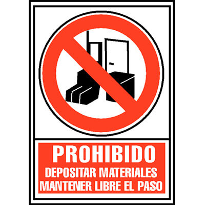 Senyal "Prohibit deixar materials" Archivo 2000