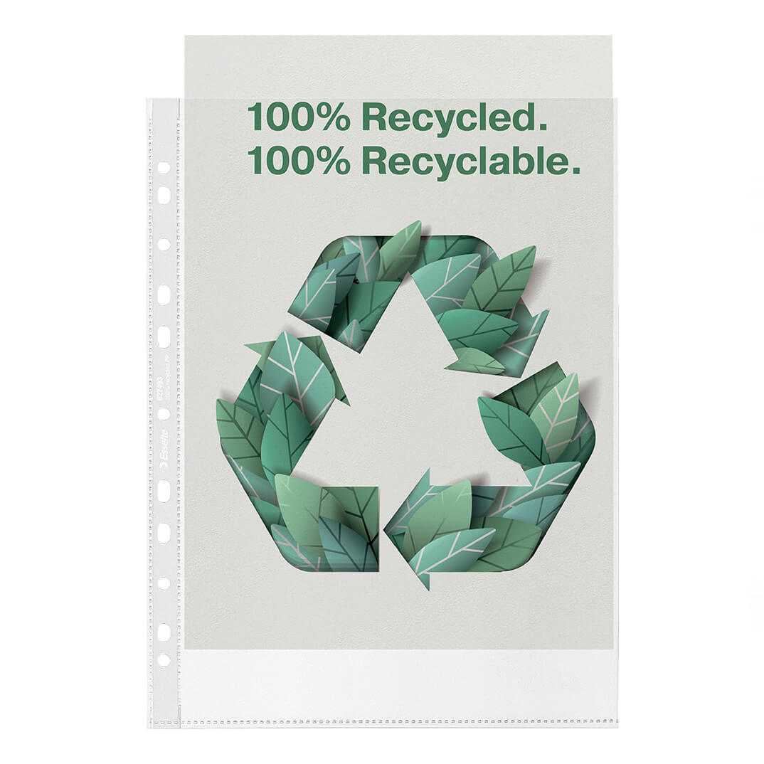 Caja 100 Fundas multitaladro A4 recicladas