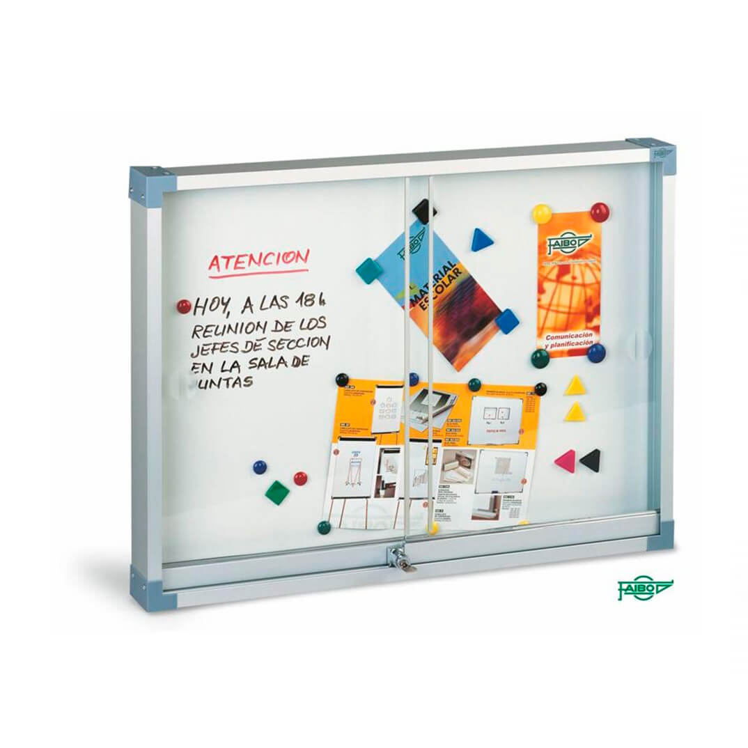 Vitrina magnètica 90x120cm portes metacrilat