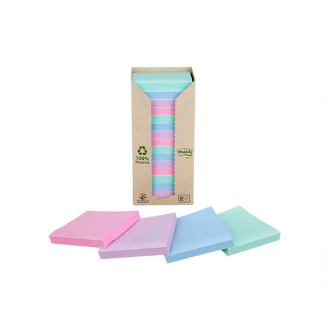 16 blocs POST-IT® reciclados pastel 76x76