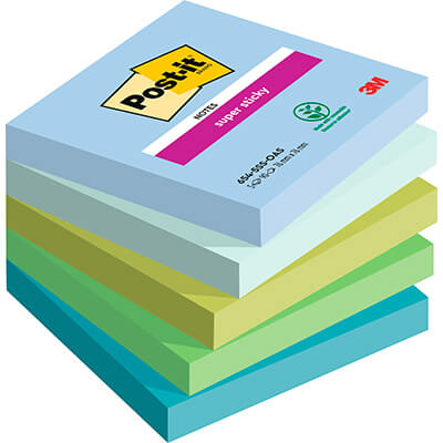 5 blocs POST-IT® Super Sticky Oasis 76x76