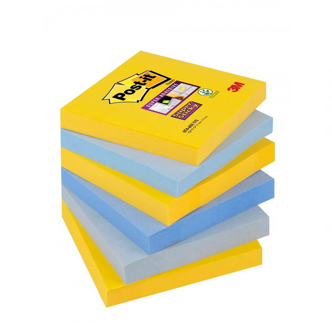 6 blocs POST-IT® Super Sticky New York 76x76