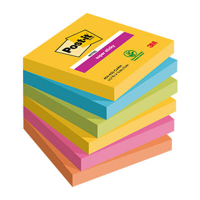 6 Blocs POST-IT® Super Sticky variados 76x76