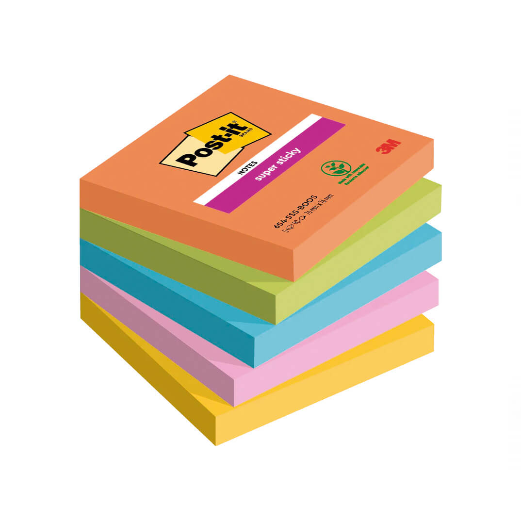 5 blocs POST-IT® Notes Super Sticky Boost 76x76