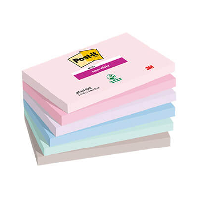 6 blocs POST-IT® Super Sticky Soulful 76x127
