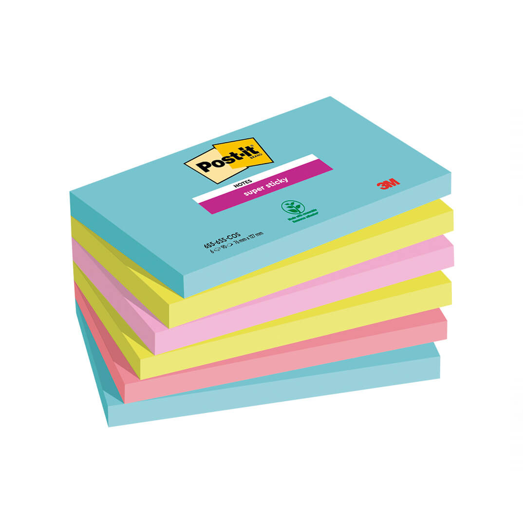 6 blocs POST-IT® Super Sticky Cosmic 76x127