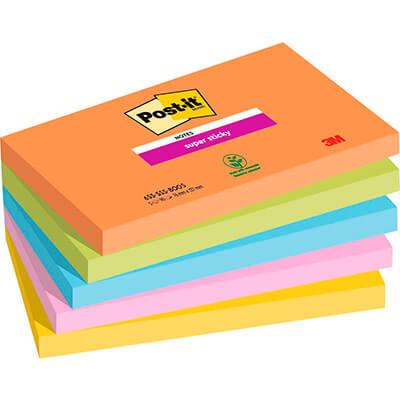 5 blocs POST-IT® Notas Super Sticky Boost 76x127