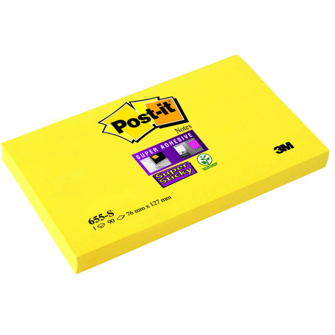 Bloc notas POST-IT® 655S Super Sticky 76x127