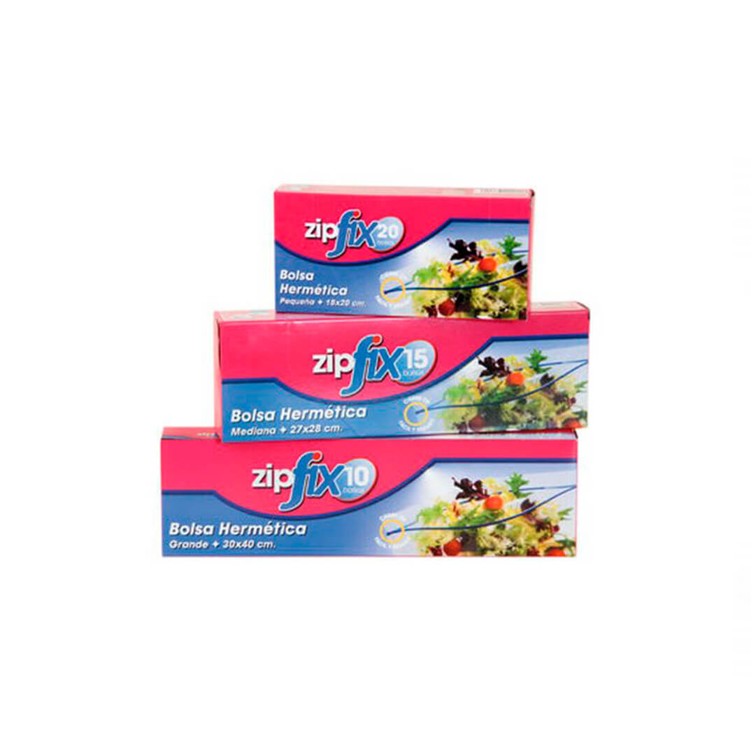 Paquet 10 bosses zip mitjana 24x28 (us aliment)
