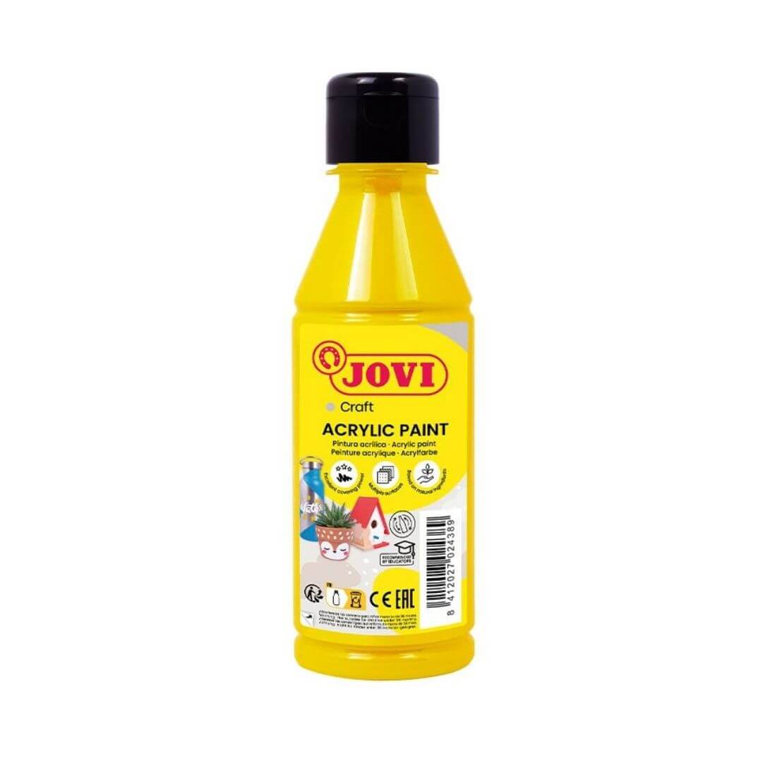 Ampolla pintura acrílica color groc Jovi 250ml