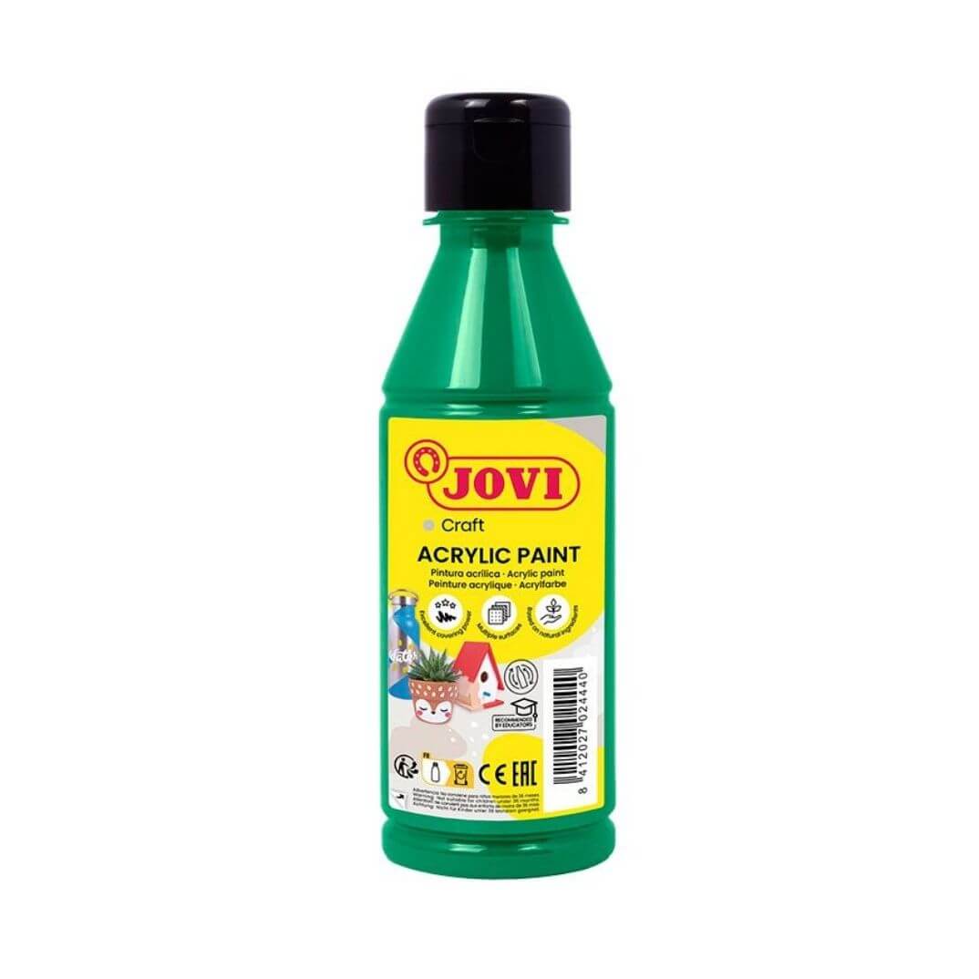 Botella pintura acrílica verde oscuro Jovi 250ml