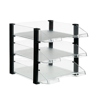 Set de 3 bandejas Jumbo rack transparentes