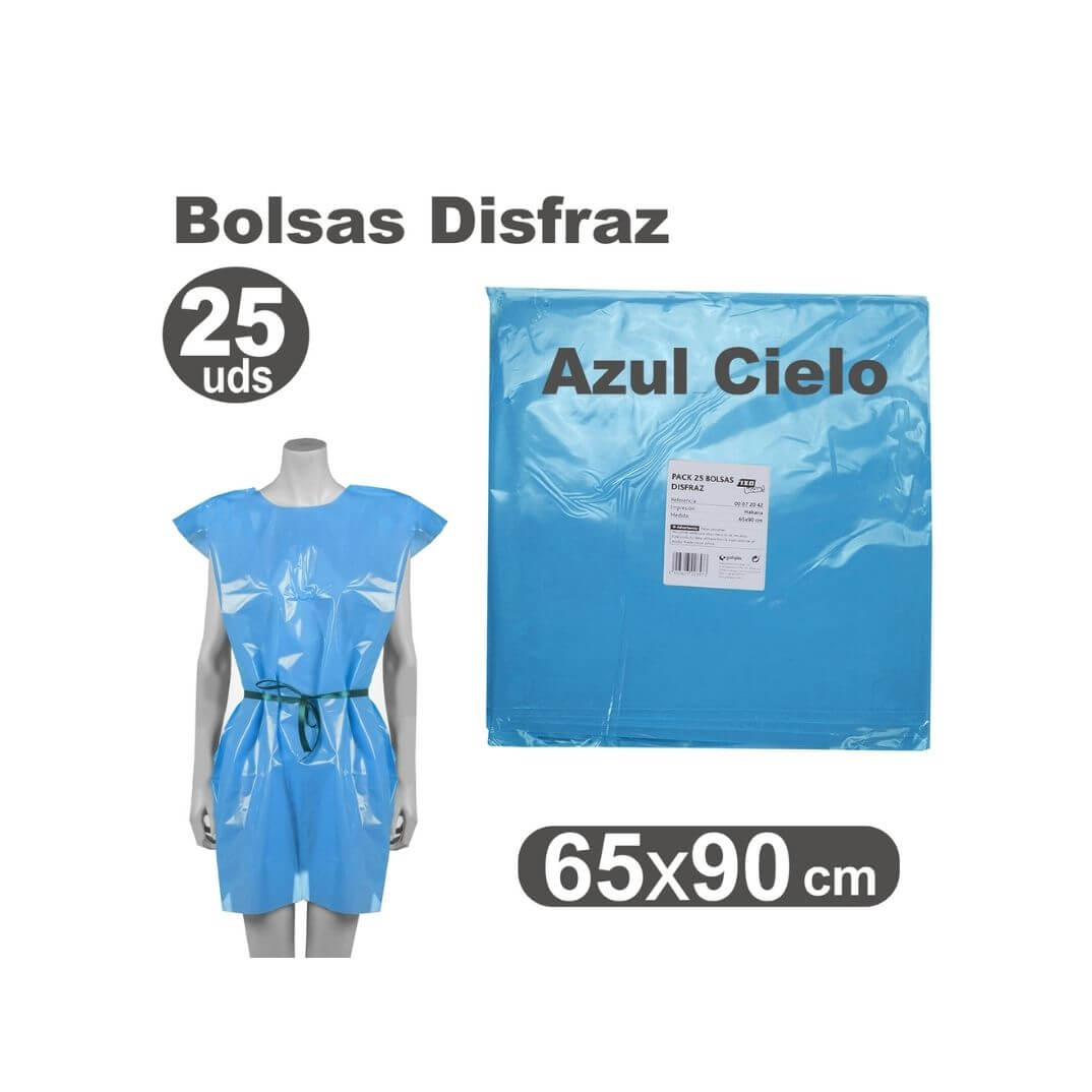 Pack 25 bosses de disfresses 65 x 90cm blau clar