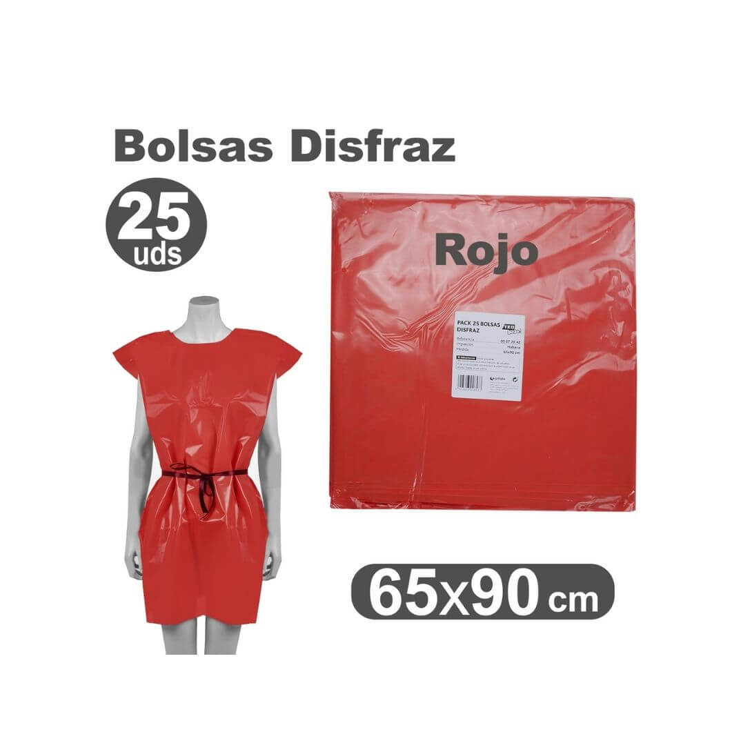 Pack 25 bosses de disfresses 65 x 90cm vermell