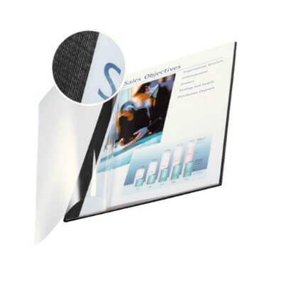 Pack 10 tapas Leitz flexible transp.7mm negro