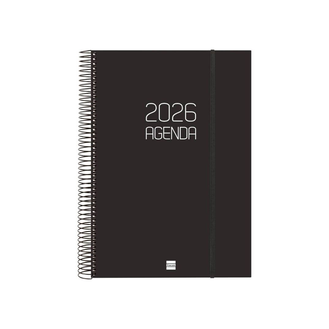 Agenda Finocam Opaque espiral S/V H A4 Cat negra