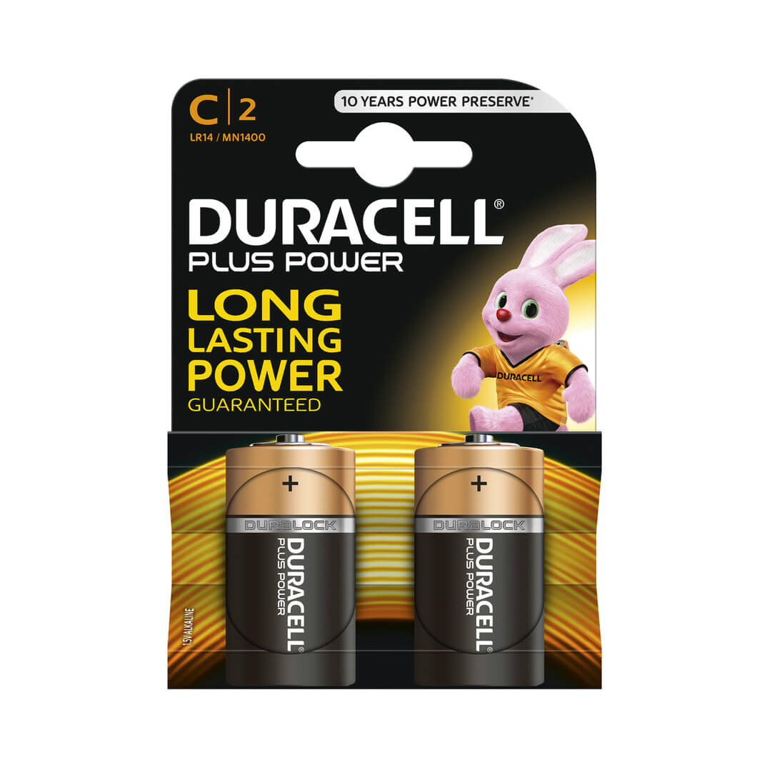 Pilas Alcalina plus tipo LR14 Duracell